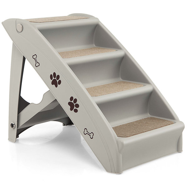 Tucker Murphy Pet™ 4 Steps Folding Pet Dog Stairs W/ Safe Side Rail For